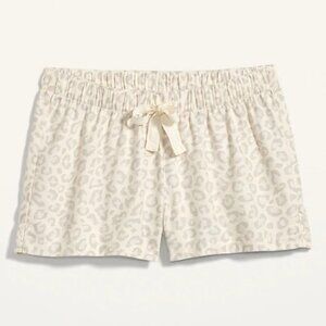 NWT Old Navy Flannel Pajama Shorts Boxer Sleep Lounge Snow Leopard Women Medium